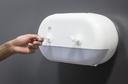 682000 Tork SmartOne® Twin Mini Toiletpapir Dispenser Hvid i brug