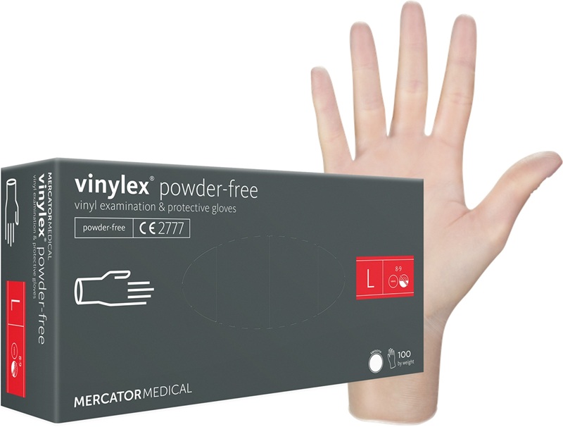 Mercator Medical klar vinylhandske i L
