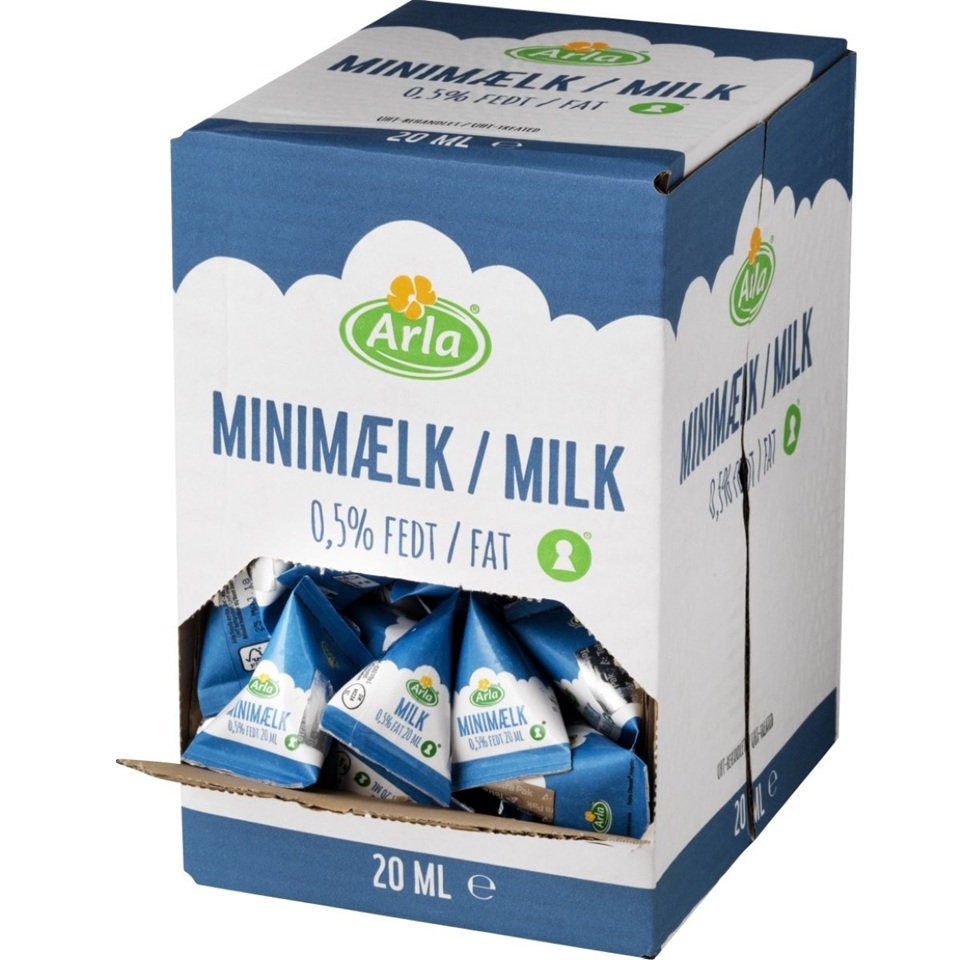 Mælkebrikker, Arla Minimælk, 20 ml,
