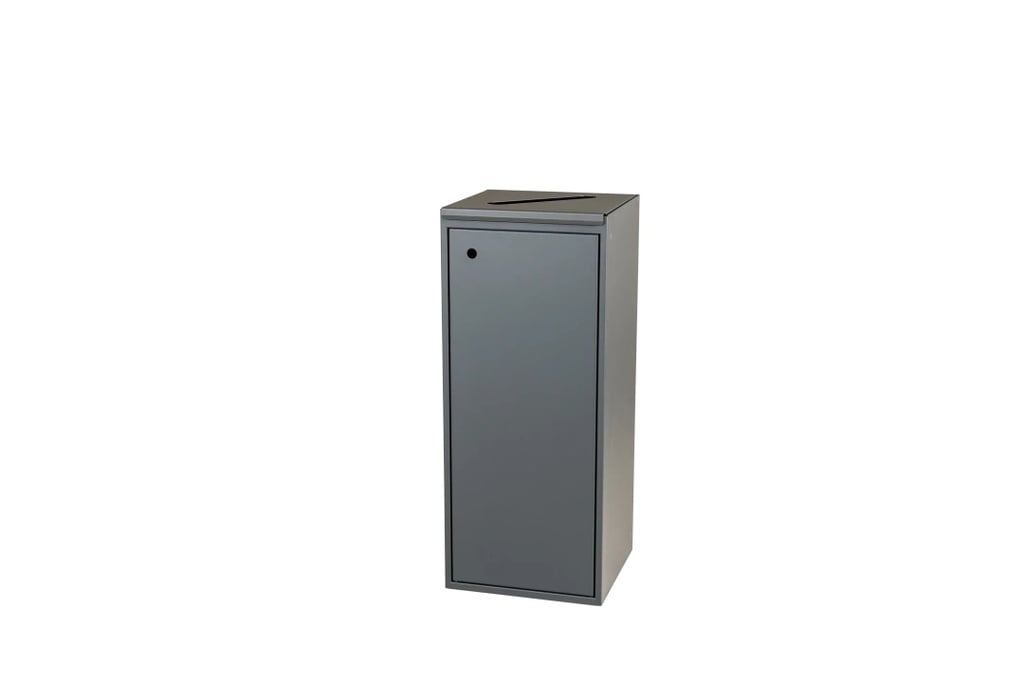 Affaldsspand m/ softclose papir-låg, 100 ltr,  35x36x86,5cm, grå, Tina Trolleys, (1 stk.)