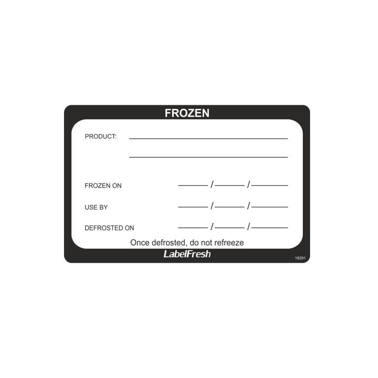 HACCP labels - frosne fødevarer, 7x4,5cm, LabelFresh Warning, (pk á 500 stk.)