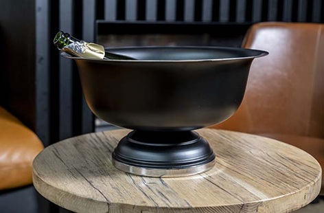 Champagnebowle på fod, Ø41x20cm, sort