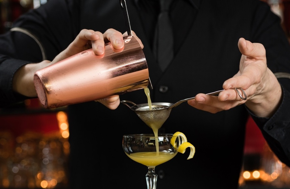 Fin cocktailsi, rustfrit stål, sølv