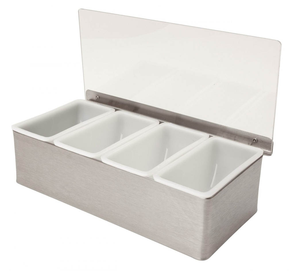 Garnish holder, 473ml pr. rum - 4-rums, rustfrit stål, Beaumont 3761