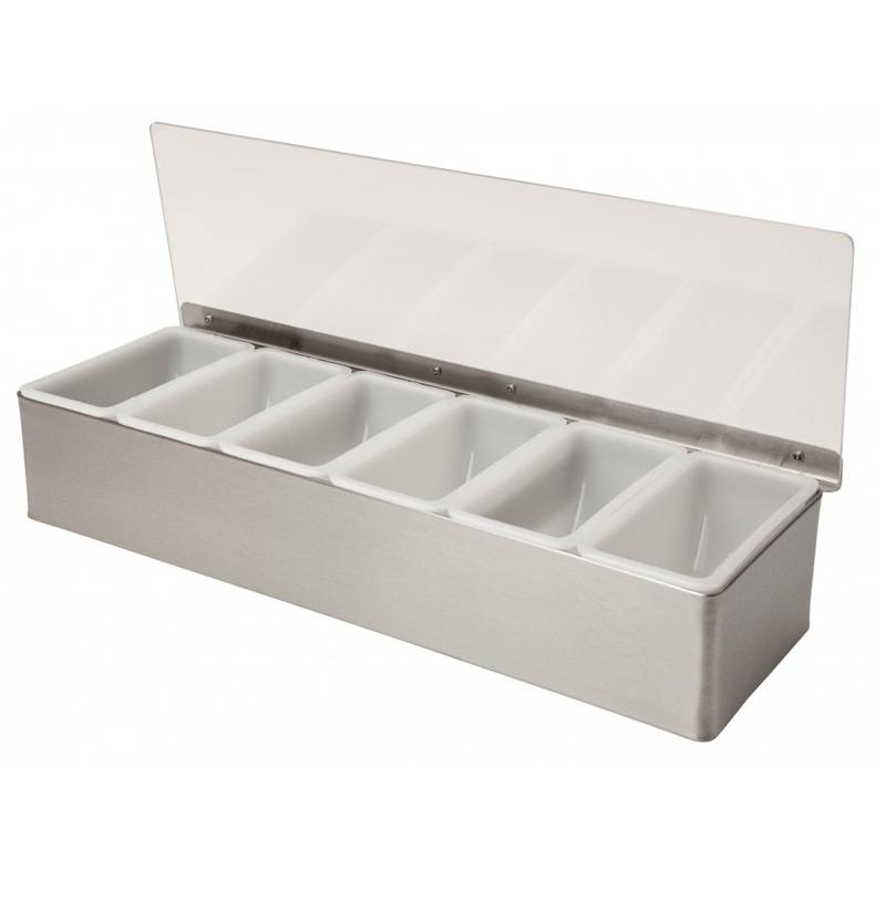 Garnish holder, 473ml pr. rum - 6-rums, rustfrit stål, Beaumont 3763