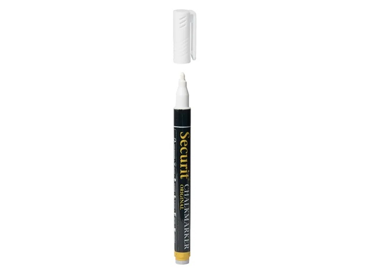 SMA100 Kridttuscher, flydende, 1-2mm, hvid, Securit, (sæt á 7 stk.)