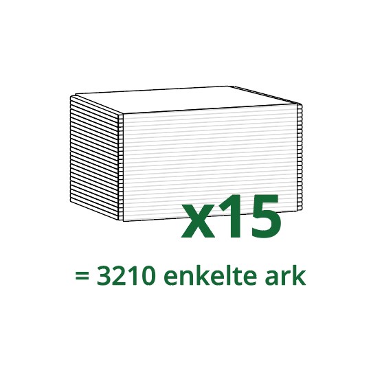 Håndklædeark, 2-lags, Z-fold, 24x20,6cm, 8 cm, hvid, 100% nyfiber, (3210 stk.)