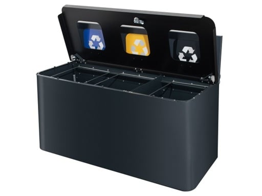 Væghængt affaldsssytem m/ 3x35L rum, Eco Star wall