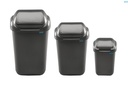Affaldsspand m/vippelåg, 45 ltr, 61x40x34cm, sort, genanvendt plast