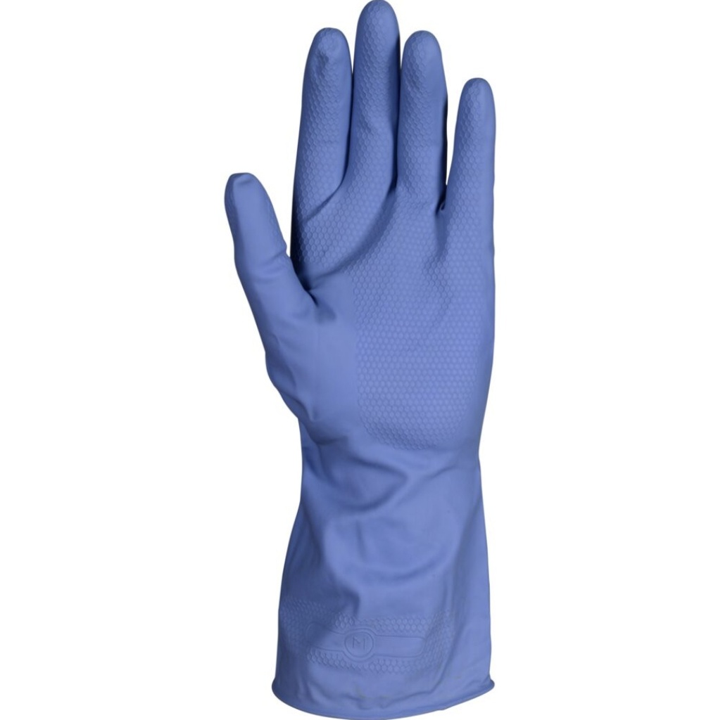 Latexhandske, XL, blå, pudderfri, med velour, anatomisk formet, ENA, (12 par.)