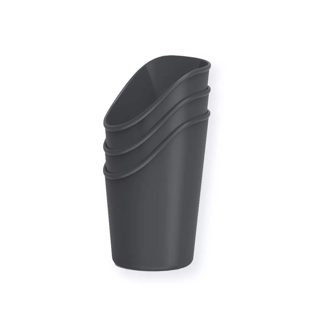 Genanvendelig pommesfrites holder, S, 8x11,6cm, skiffergrå, PP
