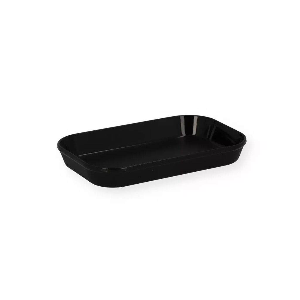 Genanvendelig sushiboks m/ højt låg, S - 15,5x9,9x5cm, sort/klar, PP