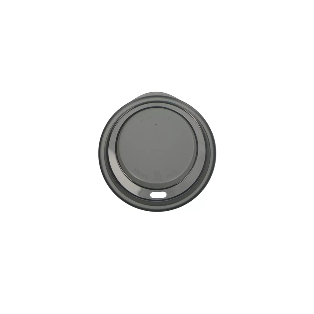 Låg til 200/300/400ml genanvendeligt plastikkrus, Ø9,6x2,5cm, transparent skiffergrå