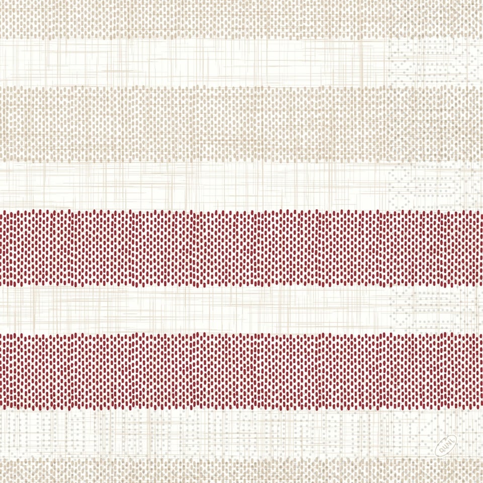 Middagsserviet, 3-lags, 40x40cm, Rigato bordeaux, Duni