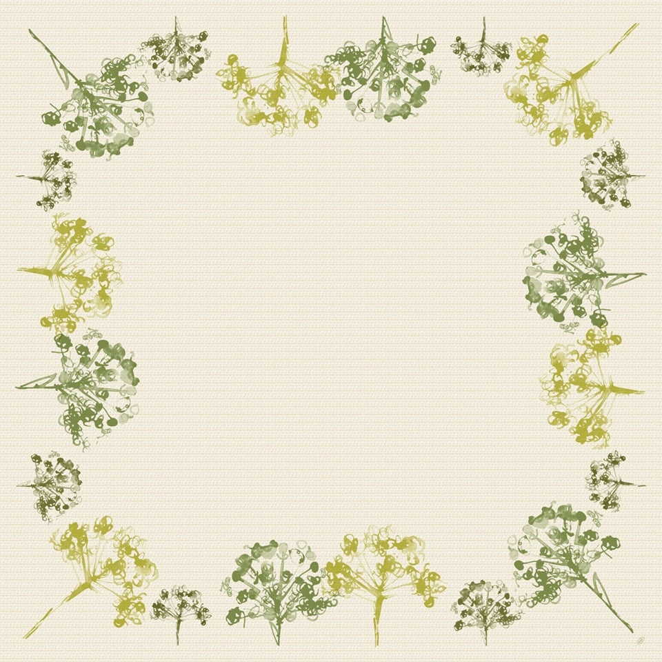 Stikdug, Dunisoft, 84x84cm, "Green Umbles", Duni