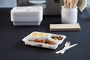 Bakke, Menu, CPET, hvid, 3-rums, 225x175x43mm, Duni