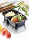 Plastbakke, Duni, 21,5x14,8x5cm, 940 ml, 540/400 ml, sort, PP, 2-rums