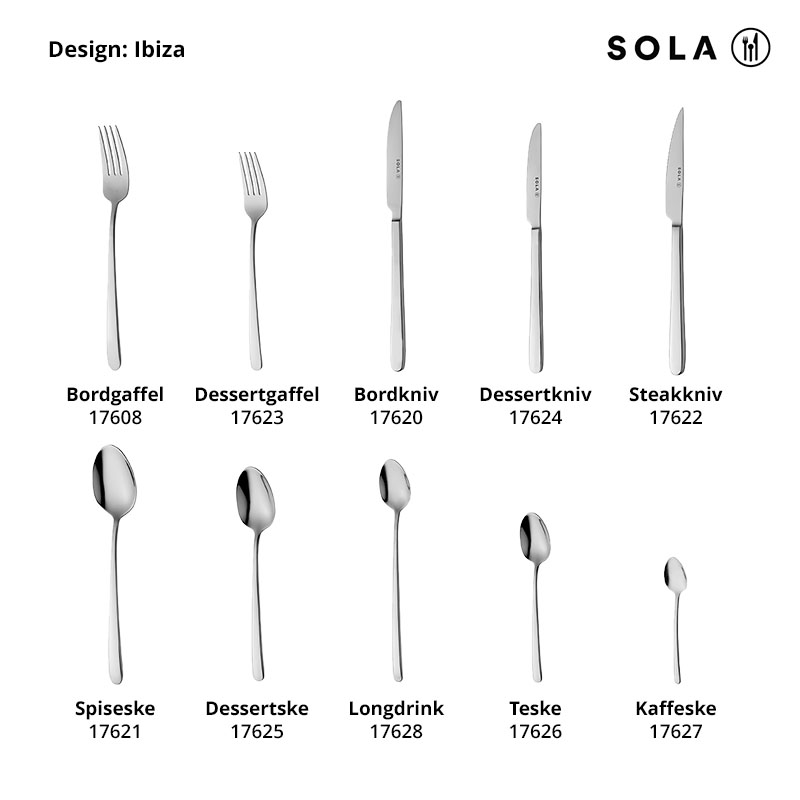 Bordgaffel, 18/0-stål, Ibiza, SOLA, 211mm, (12stk.)
