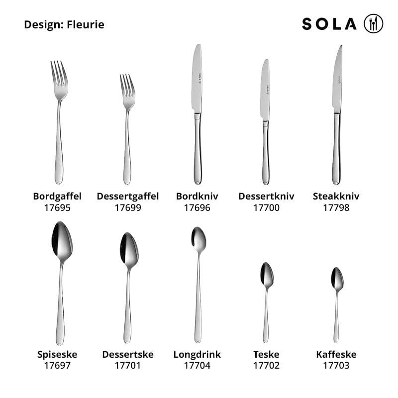 Spiseske, 18/0-stål, Fleurie, SOLA, 210mm, (12stk.)