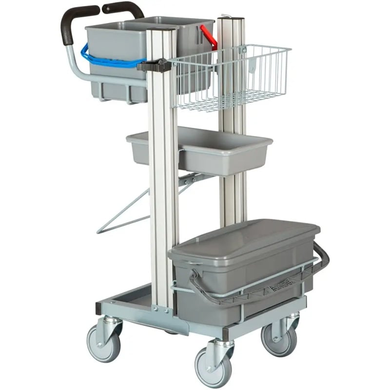 Rengøringsspand, 6 ltr, 24x19x22cm, grå/blå, Tina Trolleys
