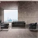 Sort lædersofa, 3 personer, Boston.webp