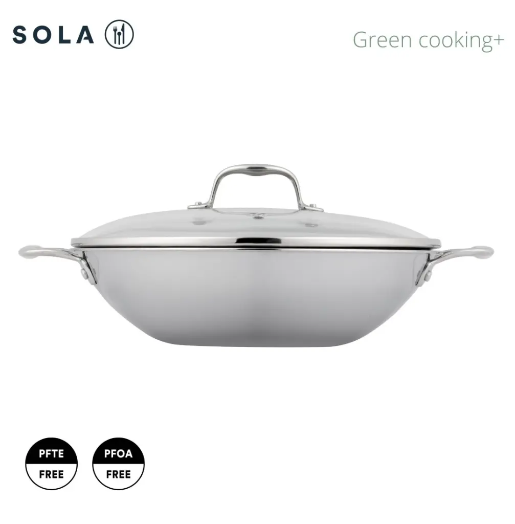 Wok, med glaslåg, Green cooking+, SOLA 13TRIW 001.webp