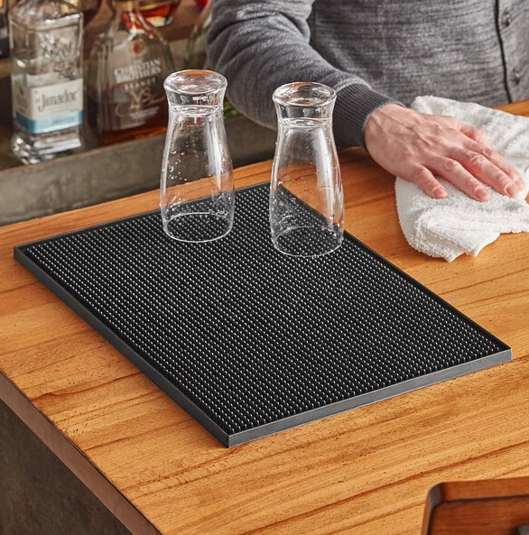Deluxe Barmåtte, 30x45cm, sort, gummi, (1 stk.)