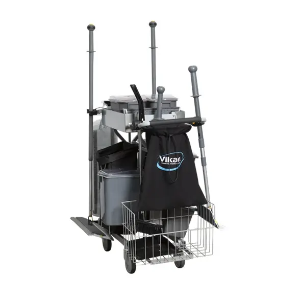 Rengøringssæt med vogn til kontor, 60 cm, grå, Vikan 990122.webp