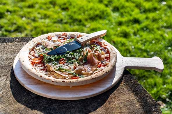 Serveringsfad i træ, pizza, 41,5x30x1,2cm, (1 stk.)