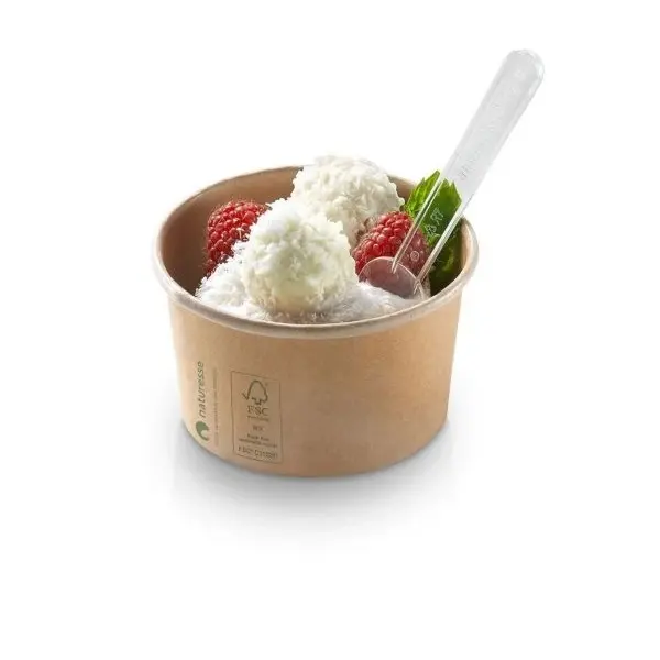 Isbæger, 180ml, 5oz, Ø8.5x5.2cm, kraftpap, PLA, bionedbrydelig, brun.webp