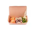 Take away boks, M, 1000 ml, 20x10x5 cm, brun, pap, med låg, med vinger, udstandsning i bunden, GS-Basic.webp
