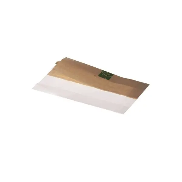 Brødpose, PaperWise PLA, 23x14x0,2x3cm, ½ papir ½ vindue, brun, Naturesse.webp