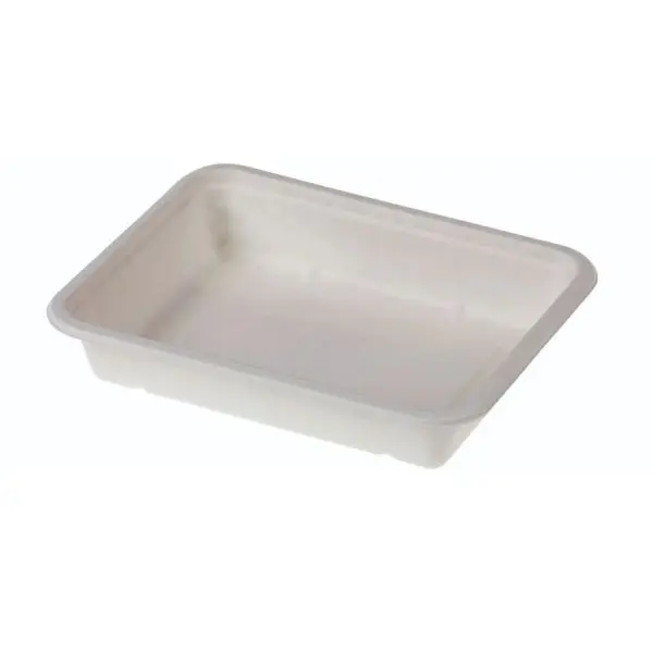 Transportbakke, Menu, PFAS-free, sukkerrørsfiber, 1000ml, 22,7x17,8x4,3cm, hvid, HD biocoated, Naturesse.webp