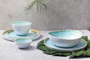 Desserttallerken, rund, Ø21,5x1,5cm, hvid/blå, ubrydelig, melamin, LAGUNA AZZURRO, (24 stk.)