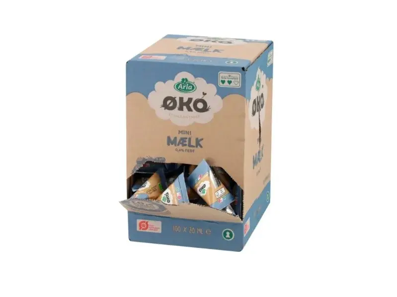 Kaffemælk, Mini mælk, økologisk, 20ml, i brik, 0,5%, Arla 40740090.webp