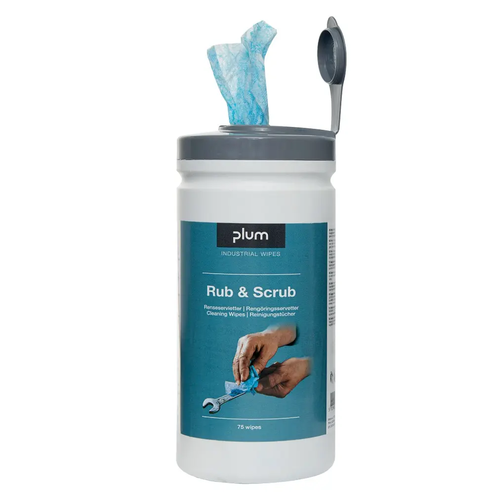 Industriaftørring, Plum 5272, Rub & Scrub, 75 wipes.webp