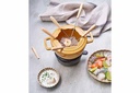 Fonduesæt med 6 fonduegafler, Ø18cm, guld, støbejern, FONTESTIC, (1 sæt)
