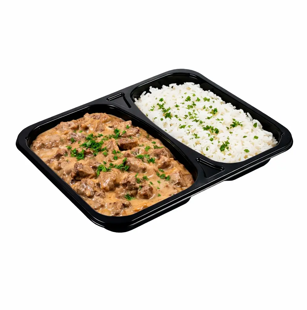 Madbakke 2-rum, 2227-2L, 330440ml, 22.7x17.8x3cm, CPET, Sort.webp