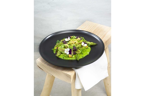 Frokosttallerken, sort, rund, Ø15x1,7cm, stentøj, OKINAWA, (6 stk.)
