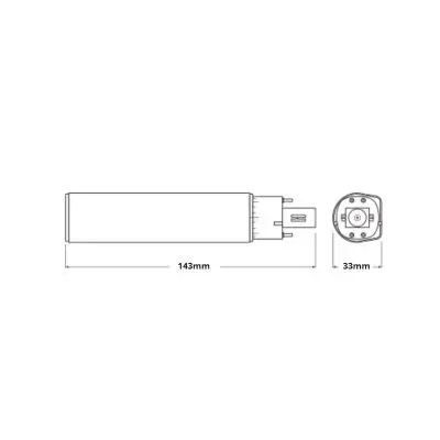 Ledvance Dulux-D LED 7W - 830 Varm Hvid - 4-Pinde - Erstatter 18W.webp