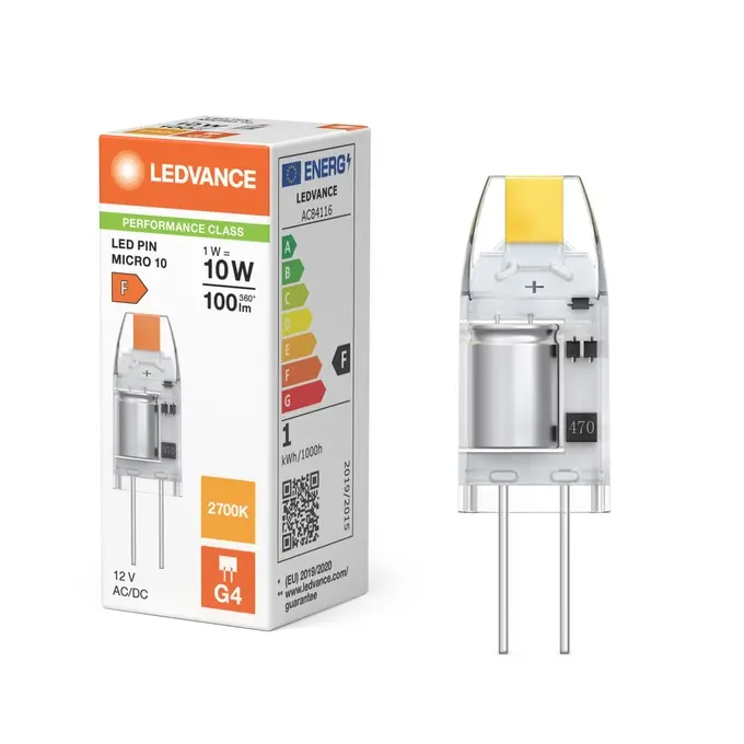 LEDVANCE LED PIN Micro 10 320° P 1W 827 Clear G4.webp