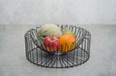 Frugtskål, rund, sort, krom, Ø33x12cm, ORBIT, (1 stk.)
