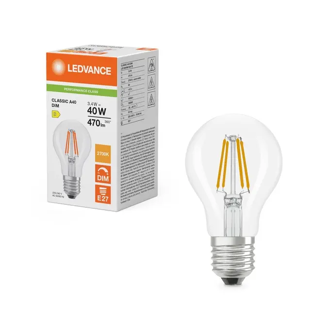 LED Classic A 40 Filament DIM P 3.4W 827 Clear E27.webp