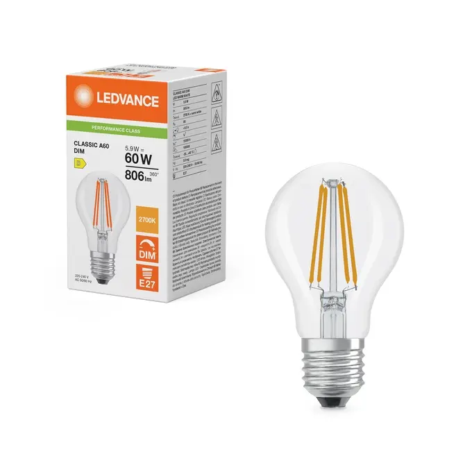 LED Classic A 60 Filament DIM P 5.9W 827 Clear E27.webp