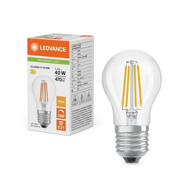 LED Classic P 40 Filament DIM P 3.4W 827 Clear E27.webp