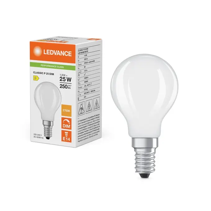 LED Classic P 25 Filament DIM P 1.8W 827 Frosted E14.webp