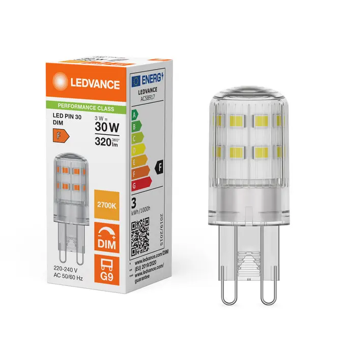 LED PIN 30 300° DIM P 3W 827 Clear G9.webp