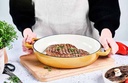 Grillpande med håndtag, Ø28x6cm, guld, støbejern, FONTESTIC, (1 stk.)