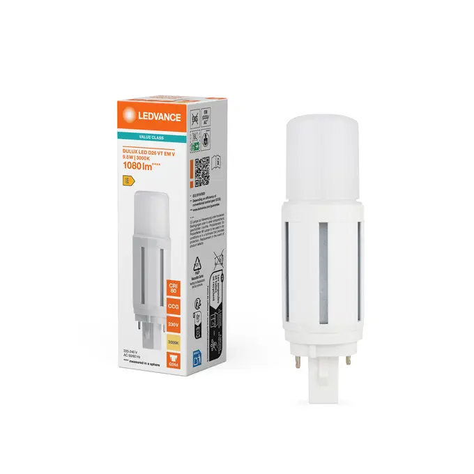 DULUX LED D26 VT EM & AC MAINS VALUE 9.5W 830 G24D.webp