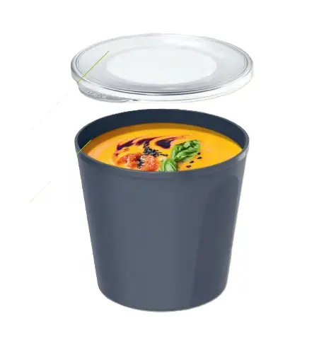 Genanvendeligt plastbæger, 750ml - 26oz, Ø12x11cm, skiffergrå.webp